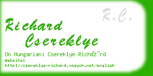 richard csereklye business card